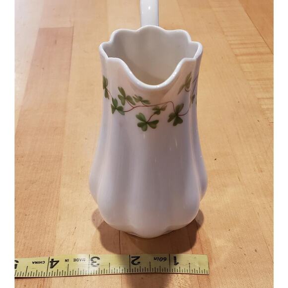 Vintage Shamrock Porcelain Creamer Pitcher 5" Ivy Ireland Irish Shannon Vase - Picture 6 of 16